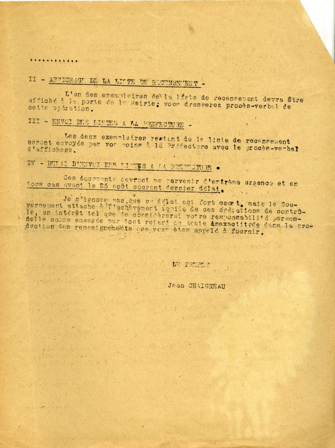 Circulaire pour le Service du Travail Obligatoire, suite, 1943 (4H52)