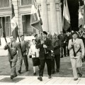 Photographie de l'hommage rendu à Hélène Vagliano, résistante cannoise fusillée à Nice, 1945 (13Fi94)