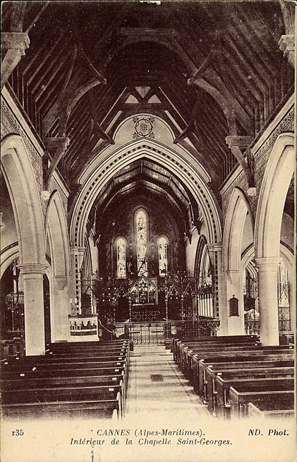 Intrieur ancien de la chapelle ou glise St Georges (carte postale 2Fi1893)