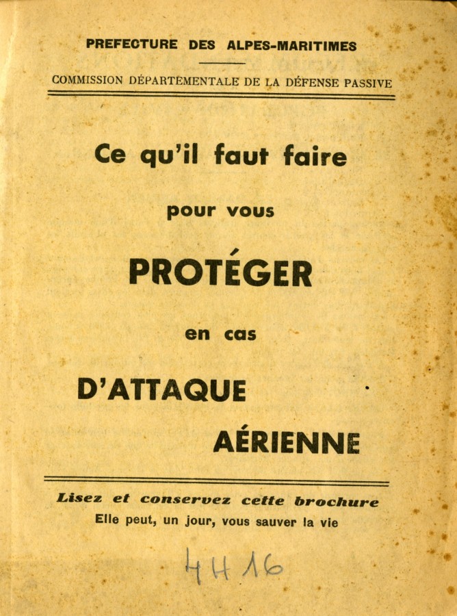 Brochure en cas d’alerte aérienne, 1939-1945 (4H16)