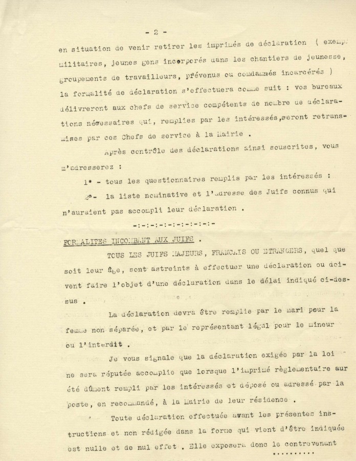 Recensement des Juifs, lgislation, 1941 (4H42)