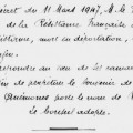 Médaille de la Résistance et dénomination de rue en l'honneur de René Viglieno, Commis aux archives, Résistant et mort en déportation, 1947 (90W2)