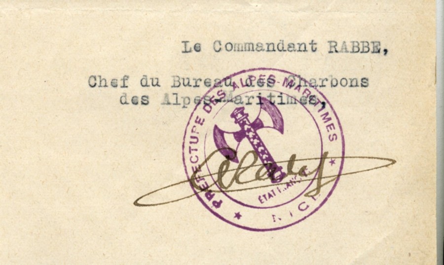 Tampon de l'Etat franais  dcors de la francisque, 1943 (6F19)