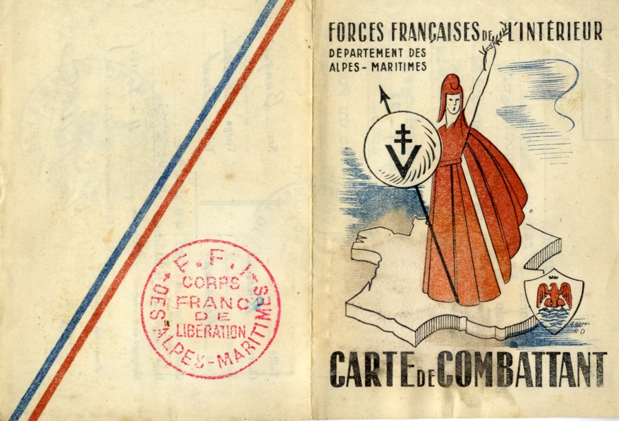 Carte de combattant de Monsieur Franois Musso, 1945 (38NUM61)