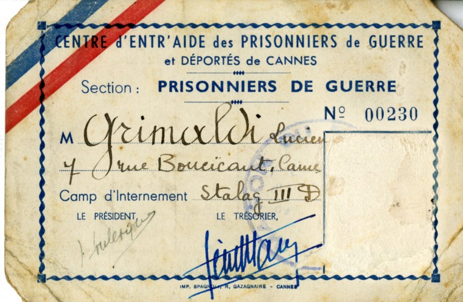 Carte de prisonnier de guerre, 1940-1944 (4H62)