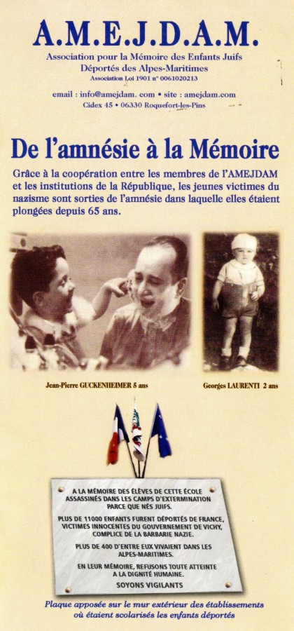 Dportation de 167 juifs  Cannes, chiffre de l'Association pour la mmoire des enfants juifs dports des Alpes-Maritimes
