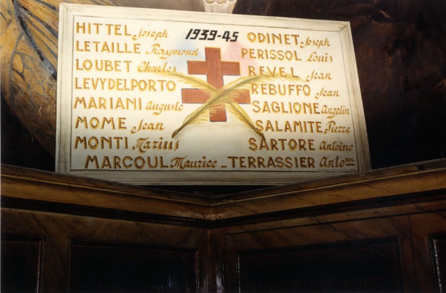 Liste de membres des FFI, plaque sise  l'glise Notre-Dame d'Esprance (32Fi646)