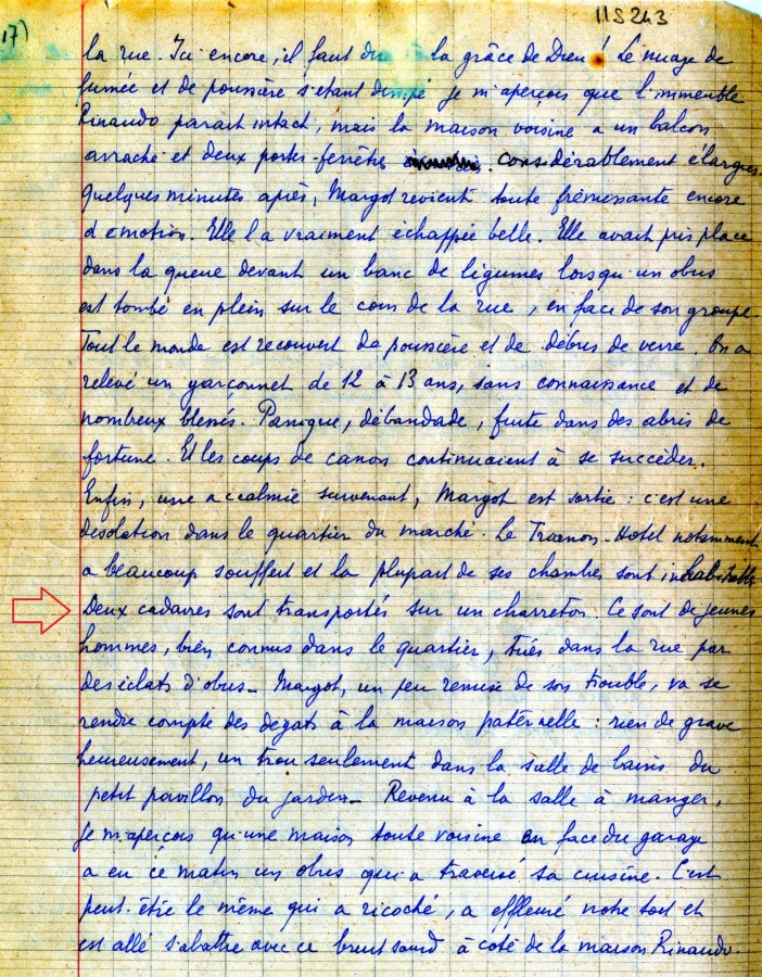 22 aot 1944, partie du rcit de Sylvain Meyer, professeur d'allemand  Carnot (don de Mme Brousse, 11S243_ft17)