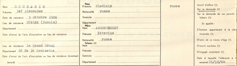 Rfugi n en Russie, recens en 1964 (23W6)