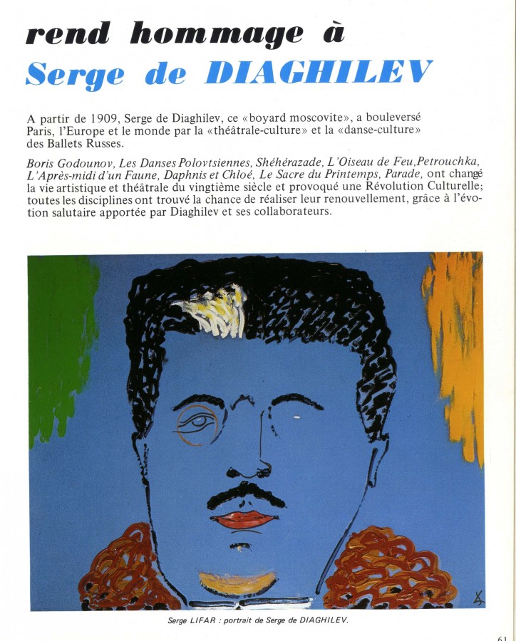 Lifar rend hommage  Serge de Diaghilev