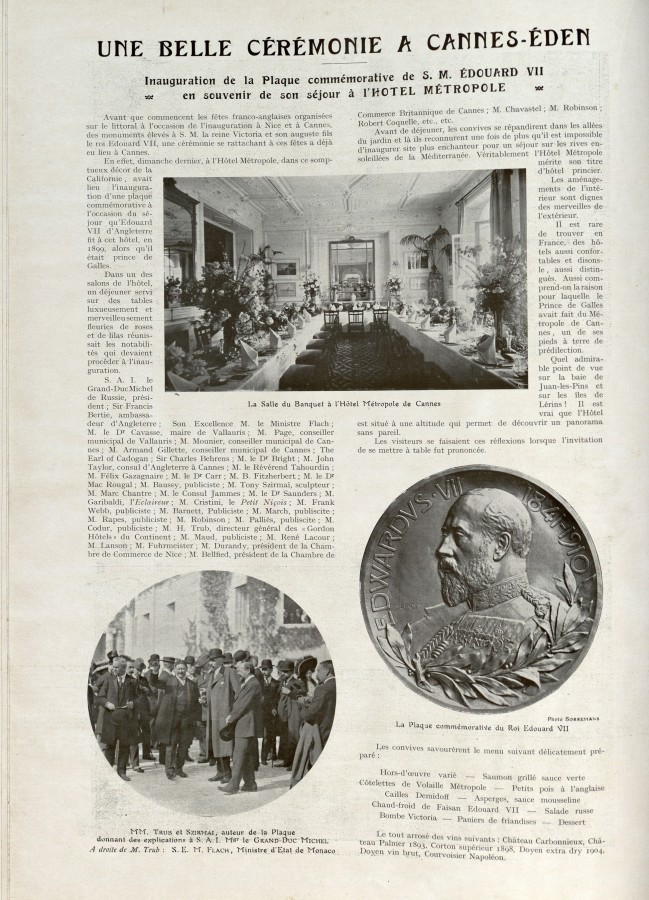 Hommage  Edouard VII, par le Grand duc Michel de Russie (Revue de la Riviera, 31 mars 1912)