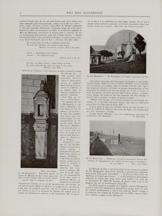 Le masque de fer, article Pall Mall illustr, 29 janvier 1909 (Jx100_83Num1_275)