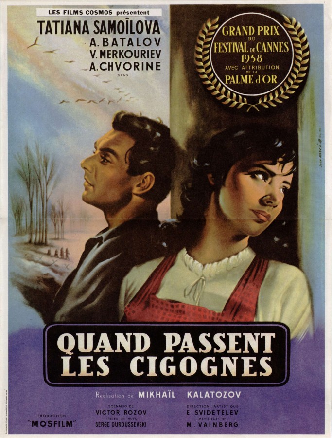 "Quand passent les cigognes" affiche du film prim  Cannes (5Fi221)