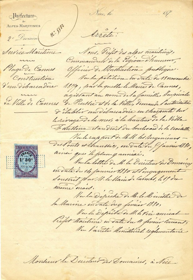 Dbarcadre cr pour la famille impriale de Russie, arrt du 28 fvrier 1880, 1 (10O10)