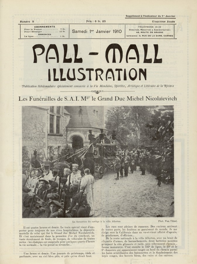 Les funrailles du Grand-duc  Cannes (Pall Mall, 1 janvier 1910, 83Num_432)