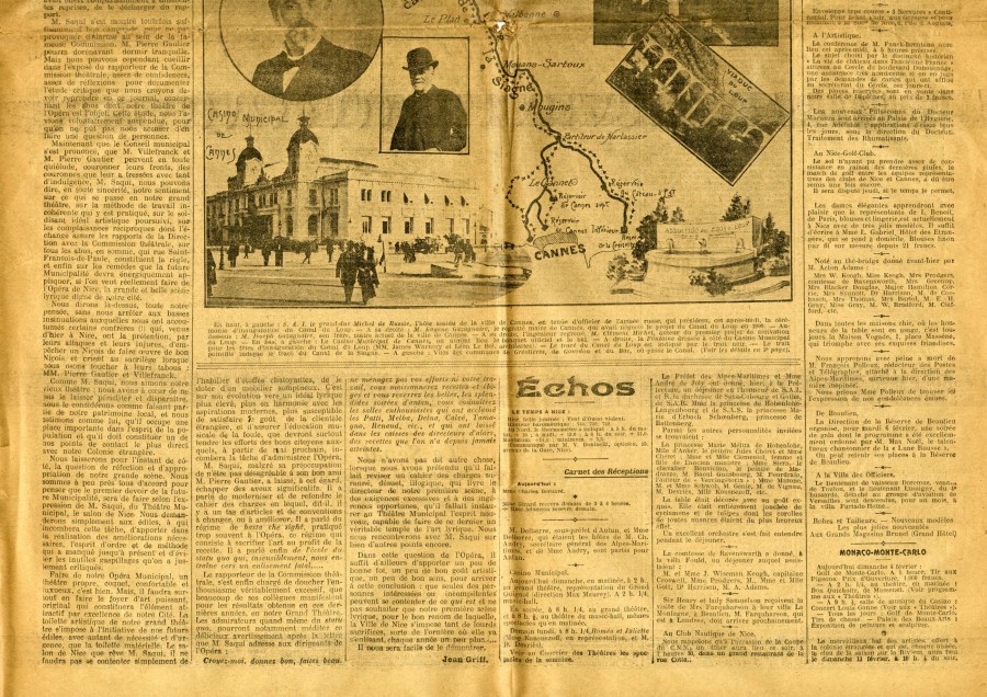 Adduction des sources du Loup, journal "Le Petit Niois", 4 fvrier 1912, bas de page