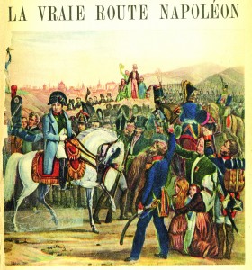 Gravure colorée sur la Route Napoléon