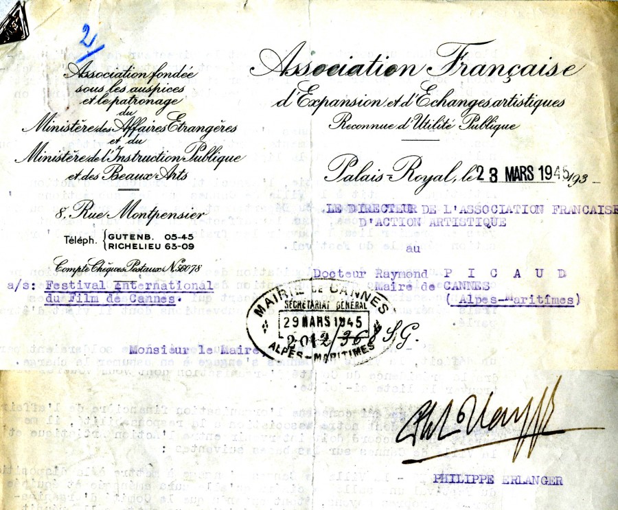 Signature de Philippe Erlanger (1945)