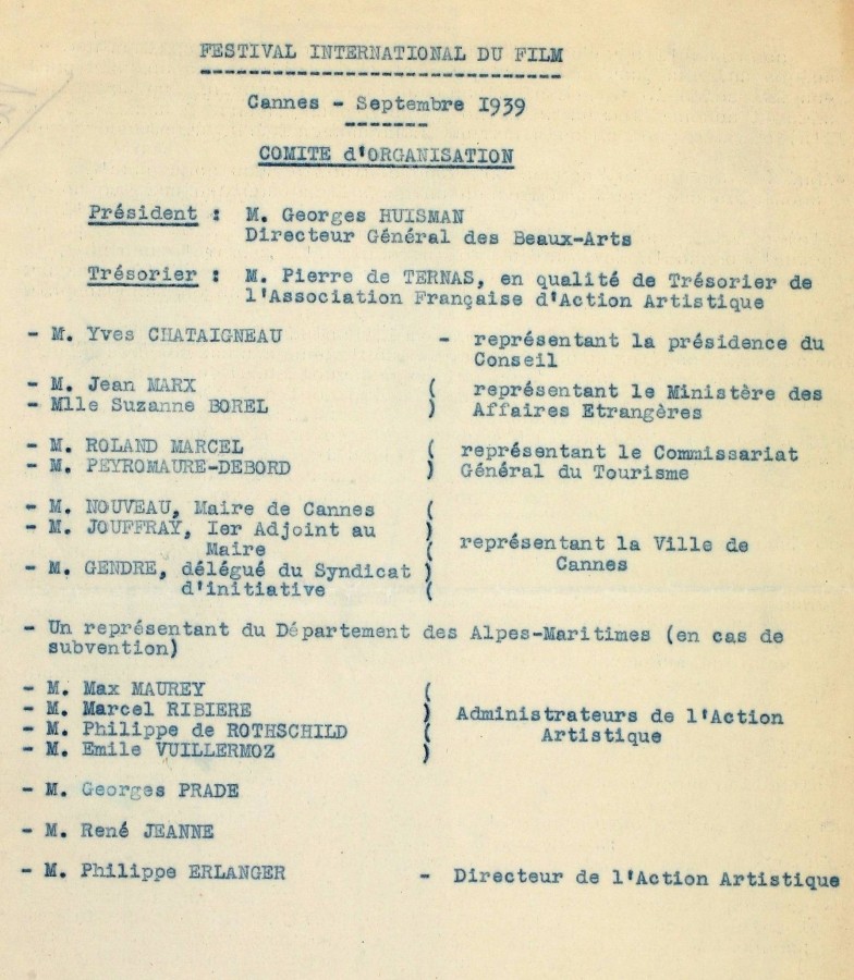 Le Comit d'organisation, 1939 (2R65)