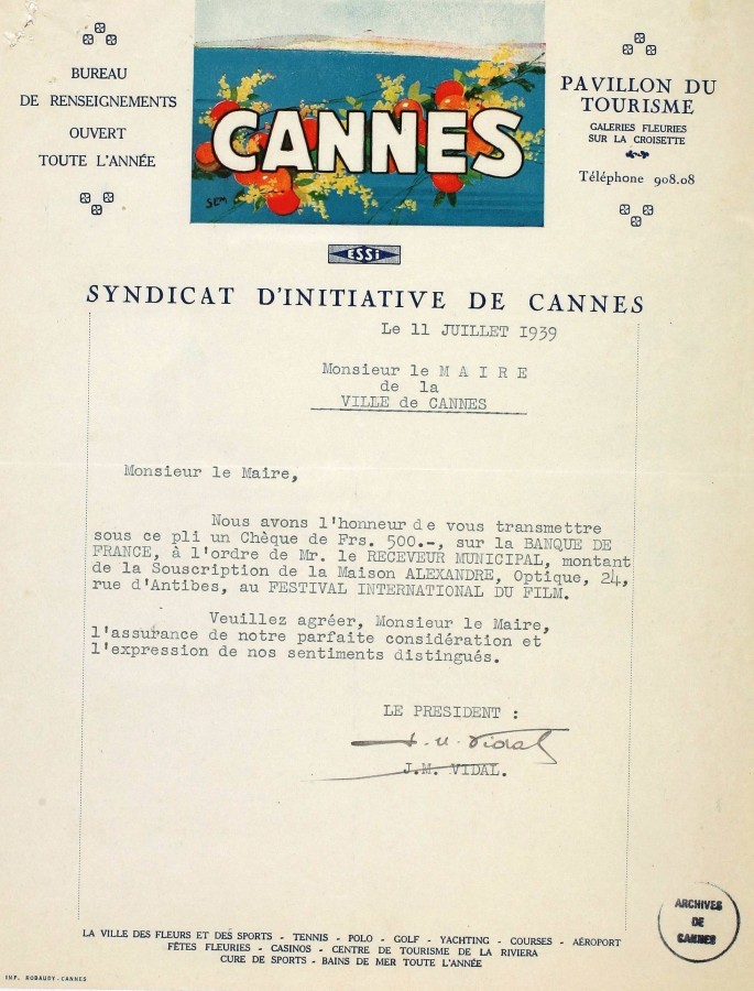 Souscription auprs des commerants pour le Festival, 1939 (2R65_591)