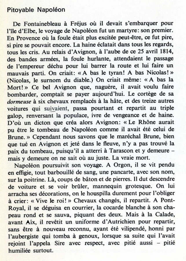 Napolon dchu en avril 1814 (texte de Marie Mauron, 1967)