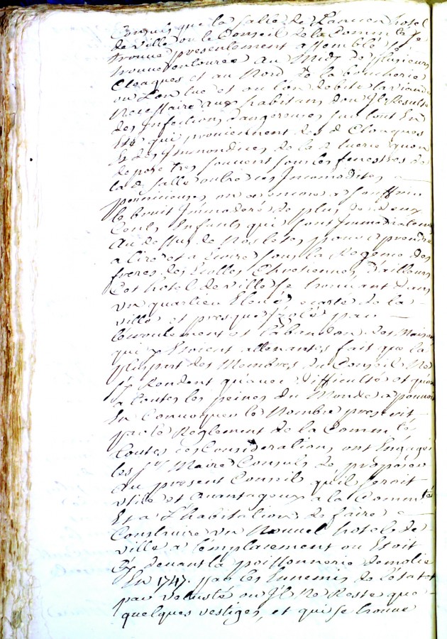 1767, dlibration sur l'ancien htel de ville, AMC BB3, folio 147 v