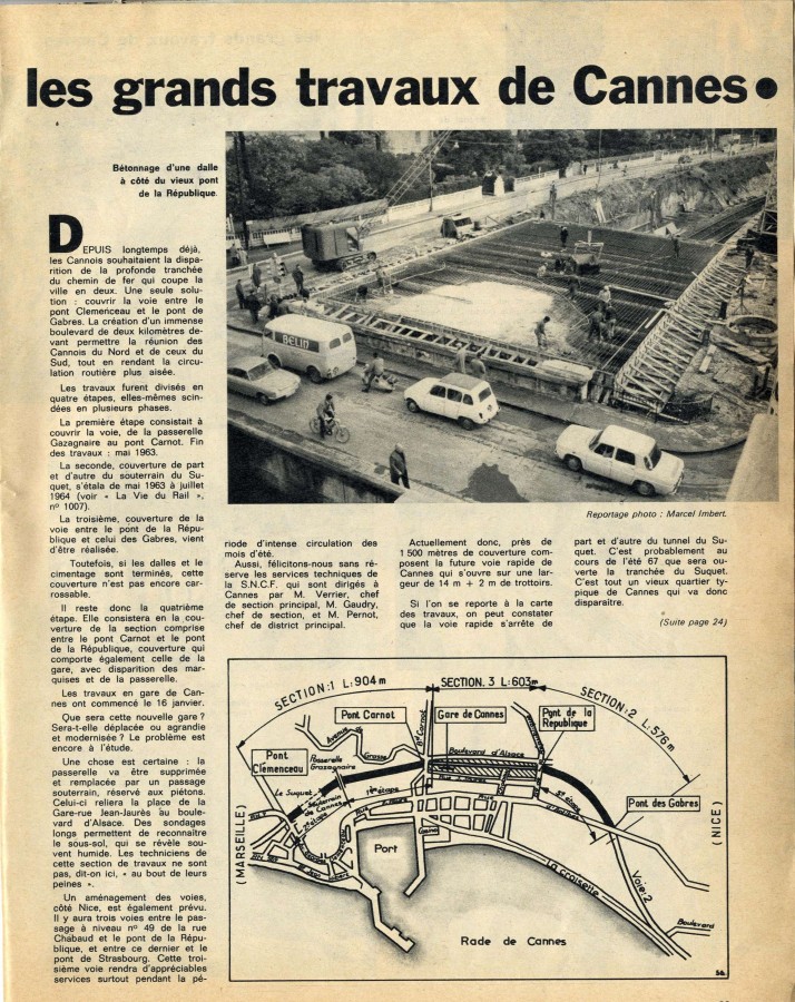 Souterrain ferroviaire du Suquet, paru en 1967 dans la Vie du Rail, 24S12 (fonds du SI)