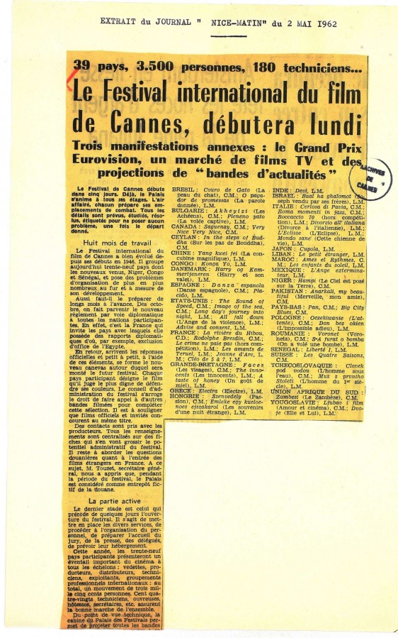 1962, dbuts du festival, les nouveauts (93W24_154)