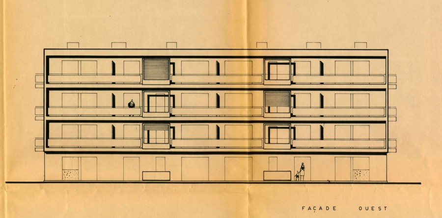 Palais Farnse, dessin d'architecte, 47W3694, faade ouest