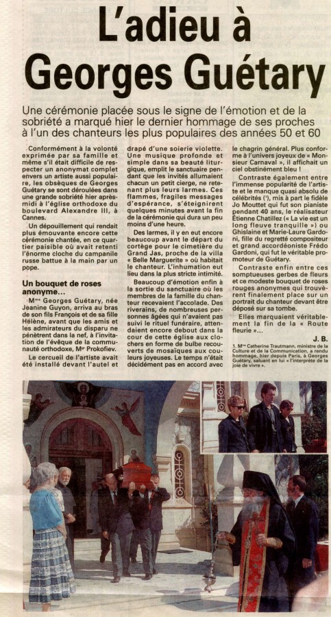 Crmonie  l'glise orthodoxe de Cannes, en 1997