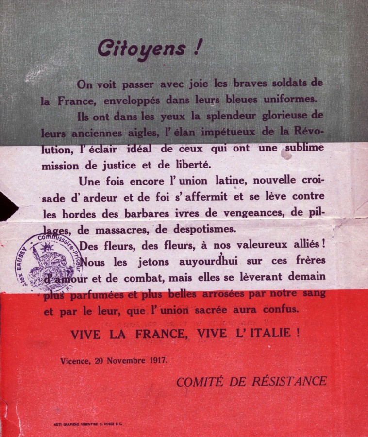 Comit de rsistance en Italie, 1917 (AMC 18S10, fonds priv Baussy)