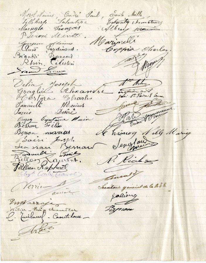 Signature, demande du syndicat des dockers, avril 1911, 2 (AMC 10O15)