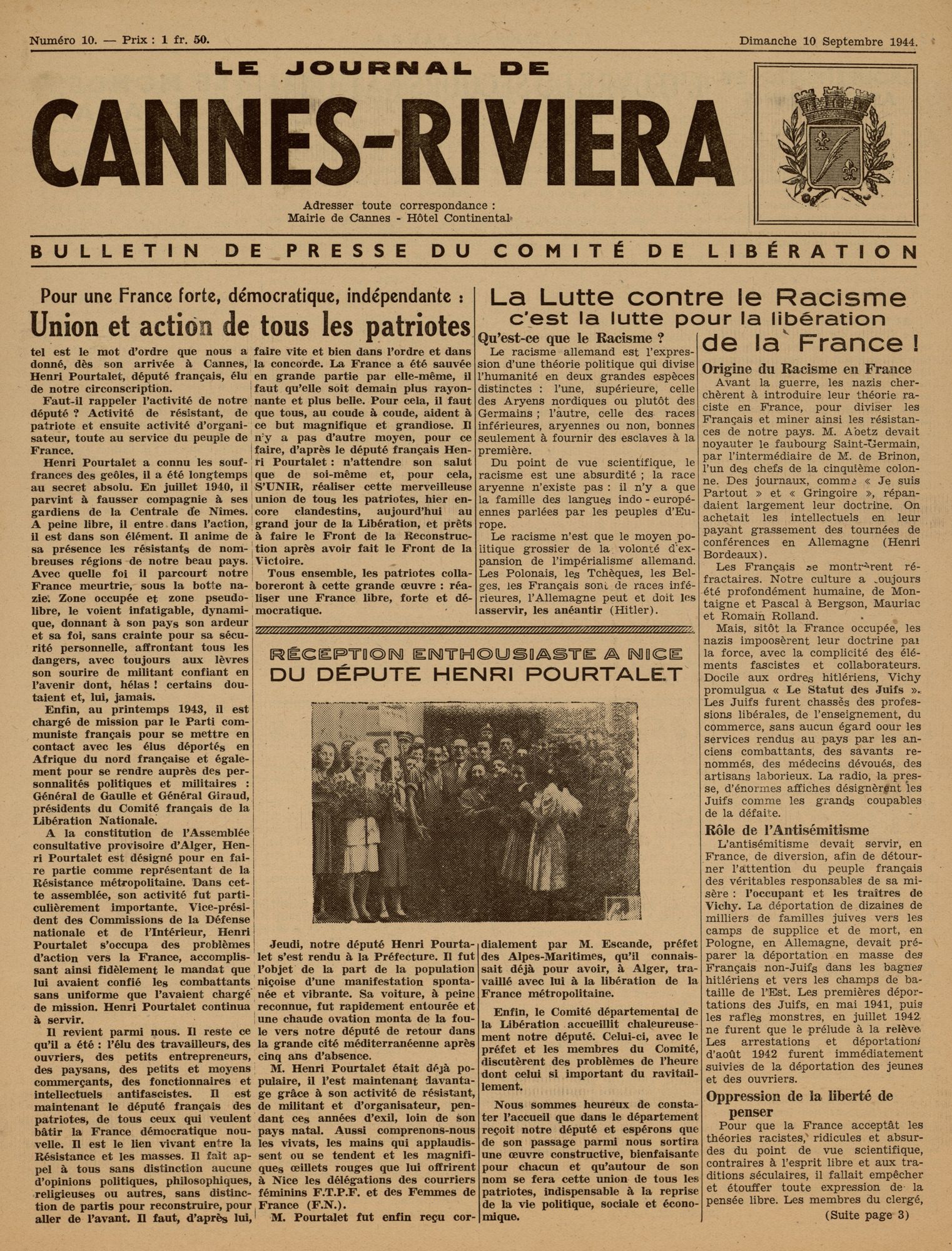 Le journal de Cannes-Riviera. AMC, Jx108