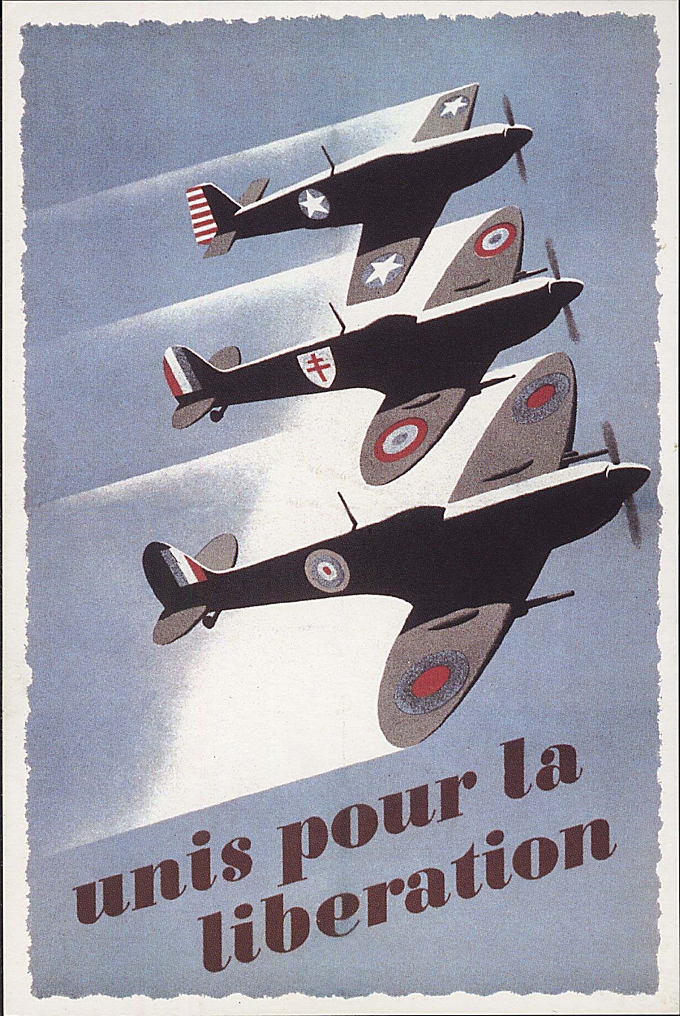 Affiche américaine diffusée en France, à la gloire de l'aviation alliée. AMC, 2Fi1838