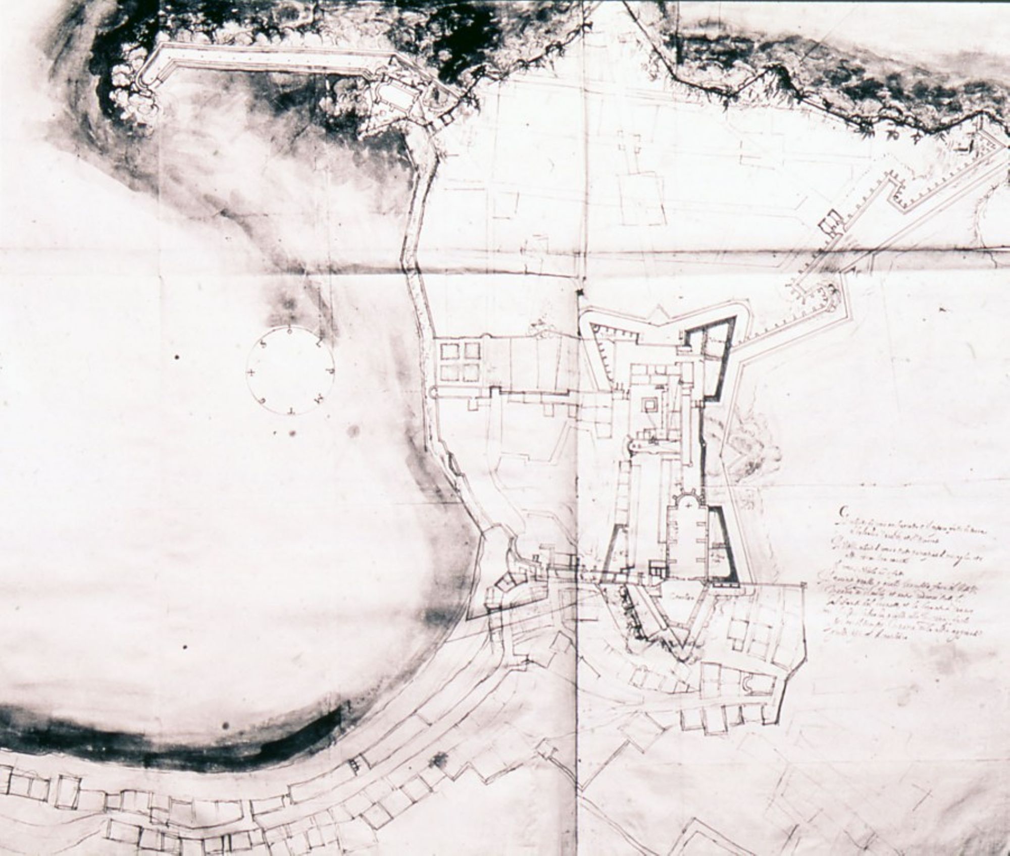 Fortifications anciennes de Cannes 1594 (Archives d'Etat de Turin)