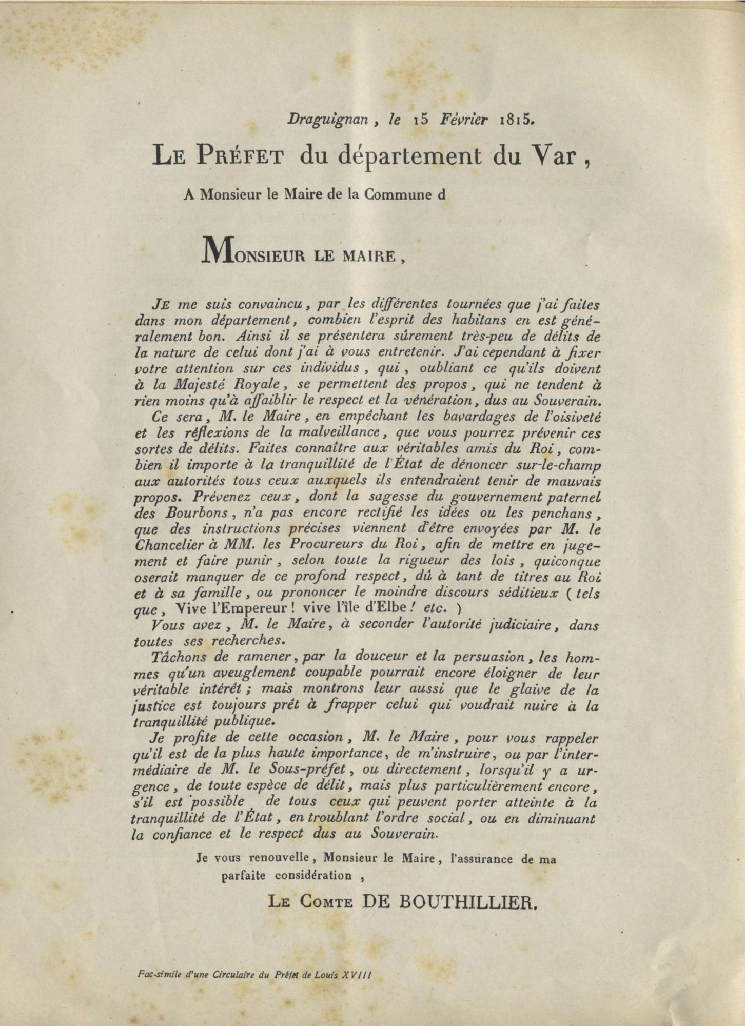 Départ pour l'île d'Elbe et surveillance (1814-1815)