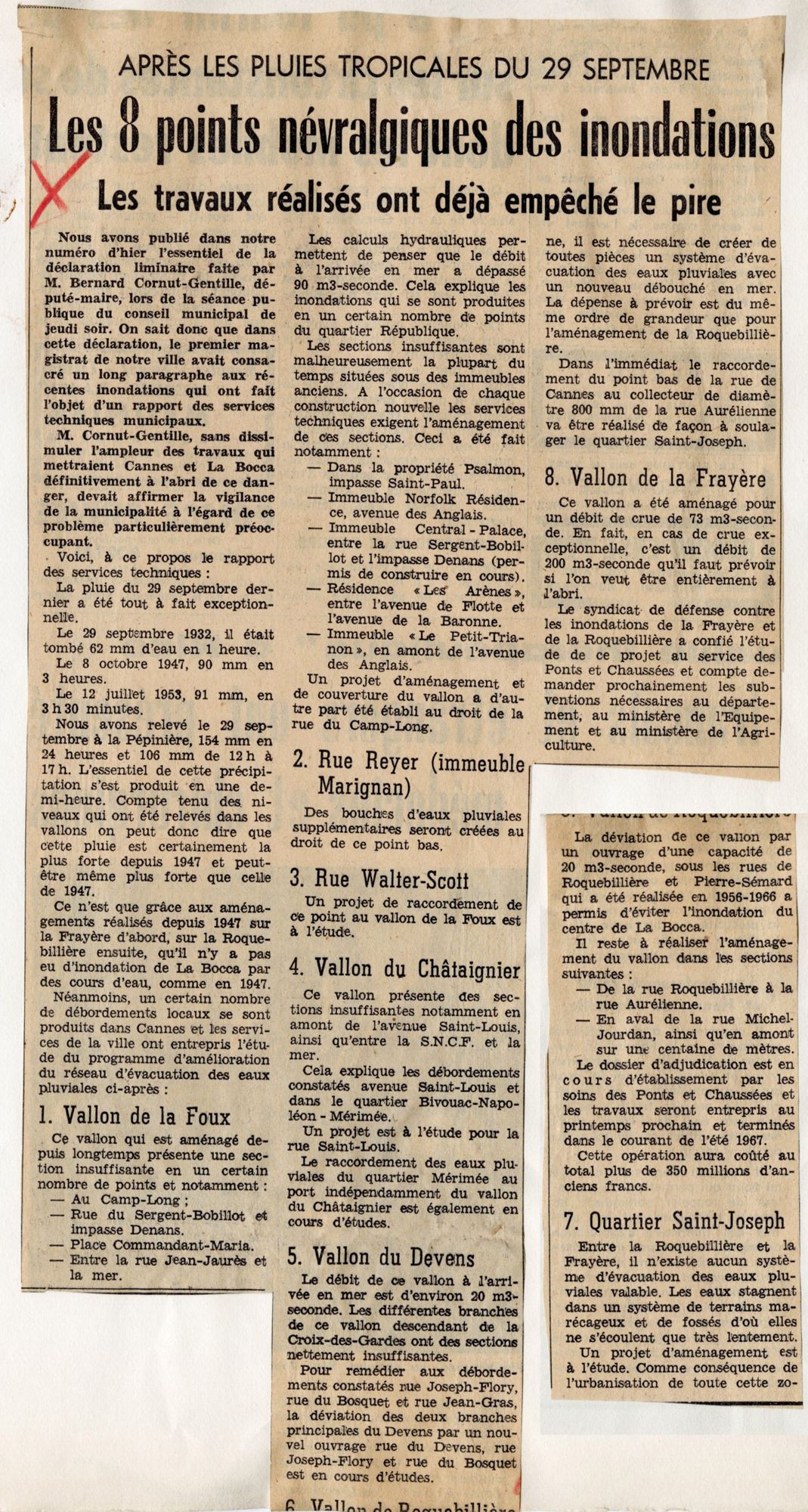 Nice-Matin, n° du 13 novembre 1966. AMC, 28W9.