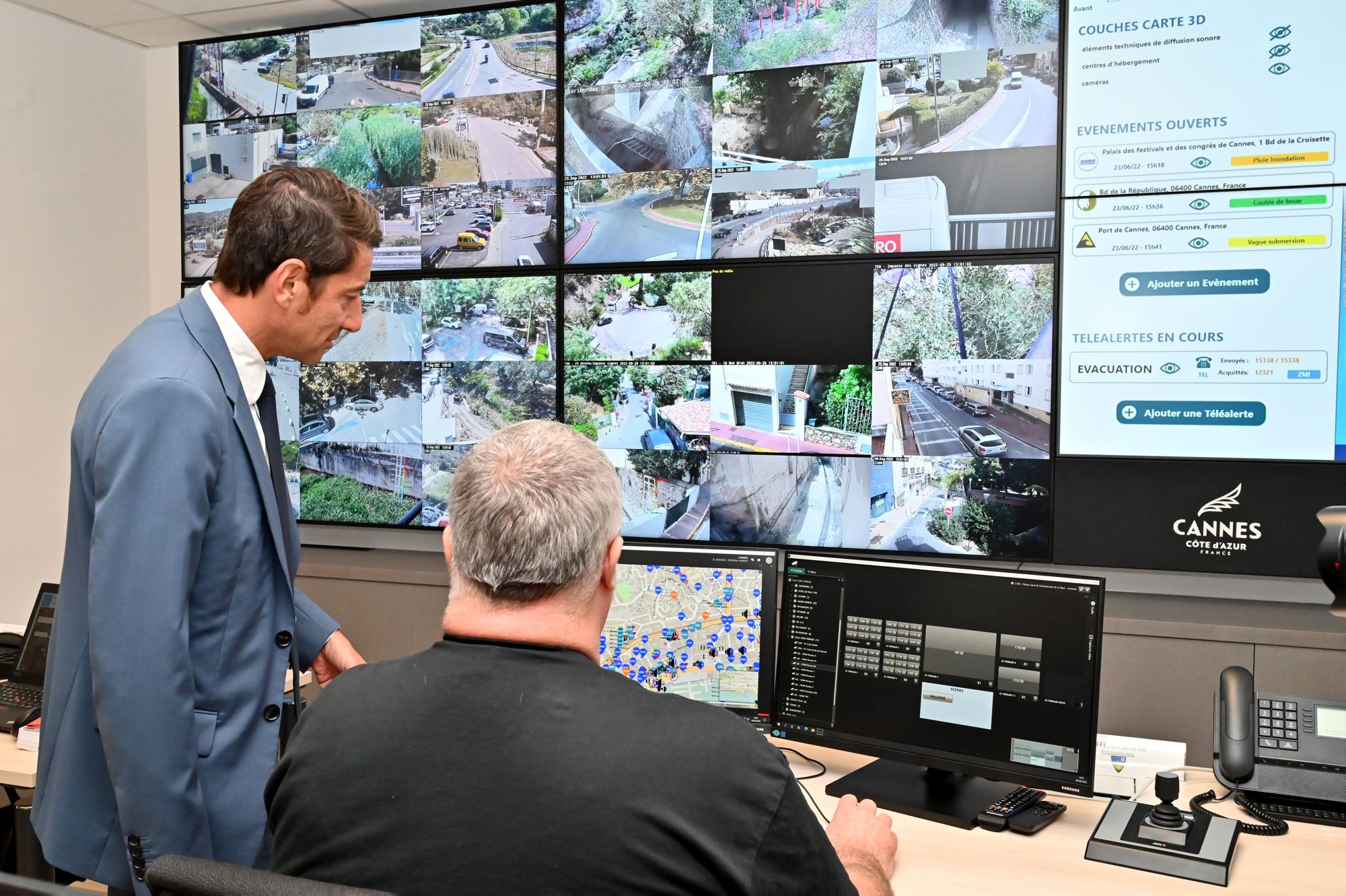 Poste de commandement communal situé en zone non-inondable, loin de la mer pour parer au risque tsunami, septembre 2022 © Mairie de Cannes
